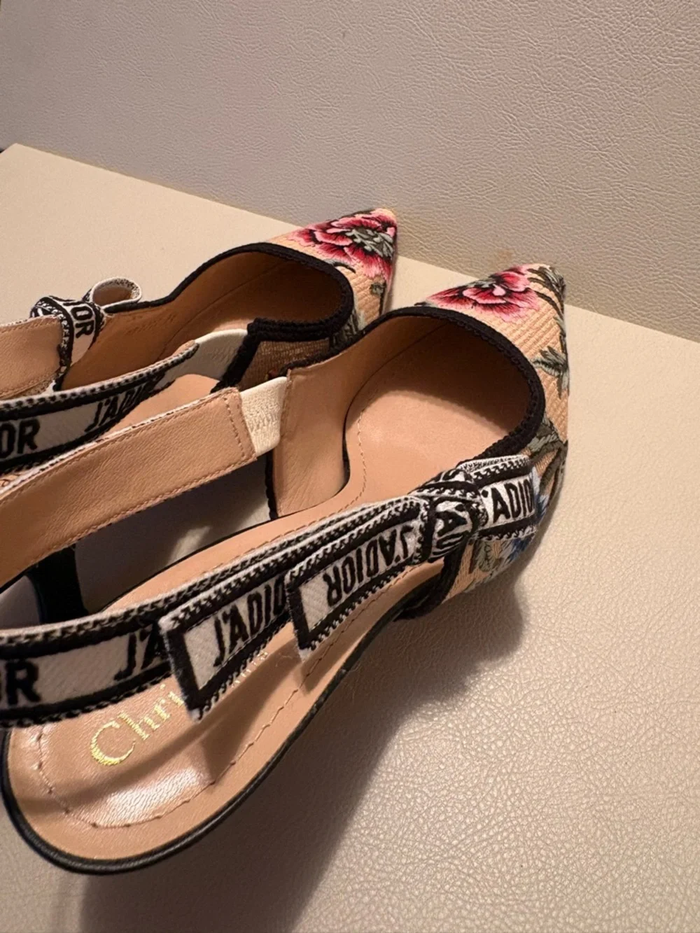 Christian Dior J’Adior Embroidered Slingback Pumps – Floral – Size 38 - Picture 6 of 11